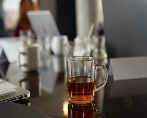 A warm mug of tea on a table